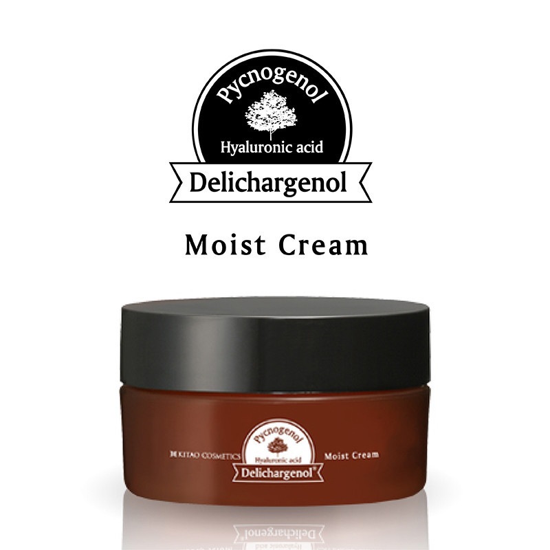 KITAO Pycnogenol Moist Cream/Увлажняющий и питательный крем для лица с пикногенолом, 4 видами гиалуроновой кислоты, 3 видами коллагена, 3 видами керамидов, 18 аминокислотами и растительными экстрактами 40 г
