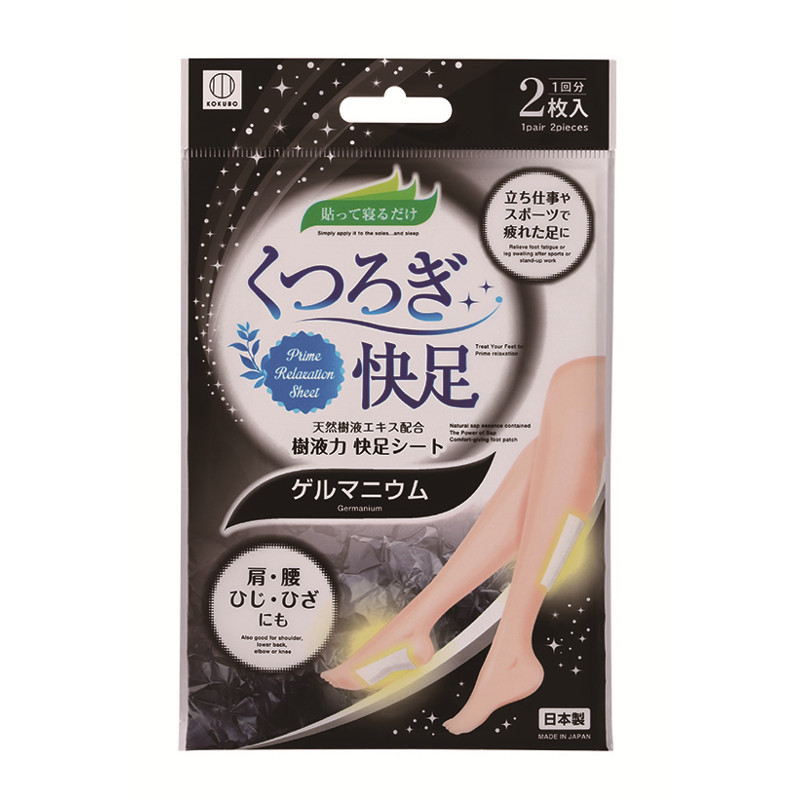KOKUBO Germanium relaxation foot sheet/Шлаковыводящий пластырь для ног с германием, 1 шт