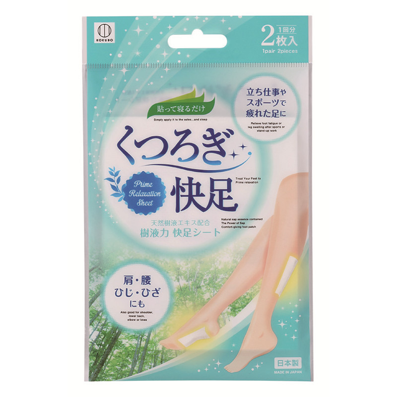 KOKUBO Relaxation foot sheet/Шлаковыводящий пластырь для ног, 1 шт