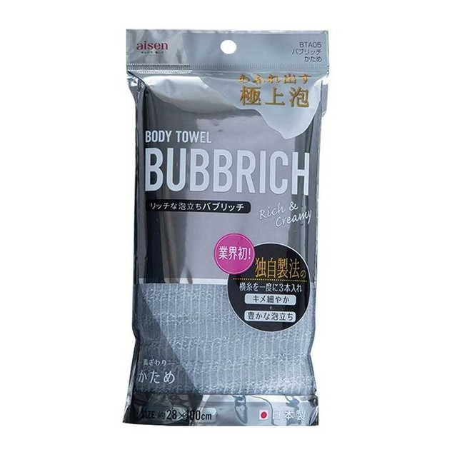 AISEN Массажная мочалка для тела (жёсткая)/BTA05 Bubbrich Rich&Creamy Nylon Body Towel Hard