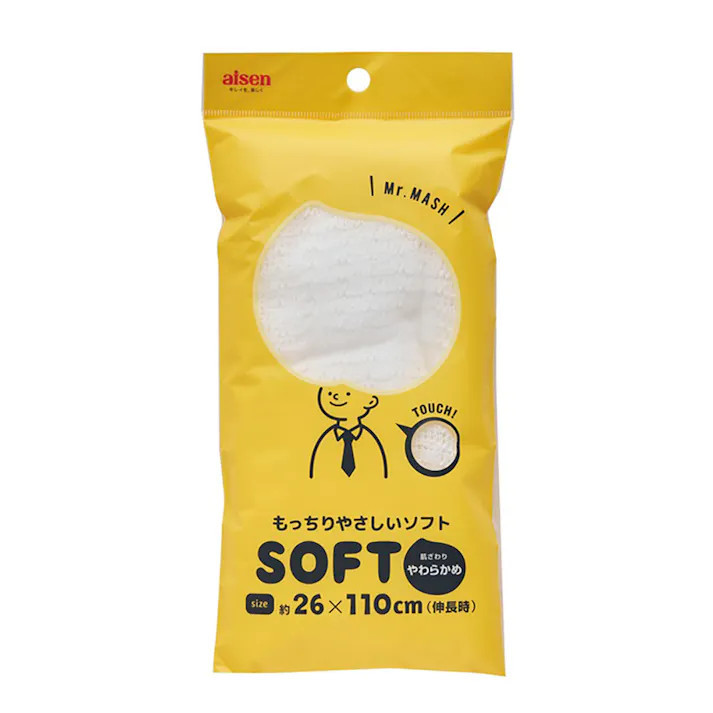 AISEN Массажная мочалка для тела (мягкая)/BY521 Mens Body Towel Mr. MASH Soft