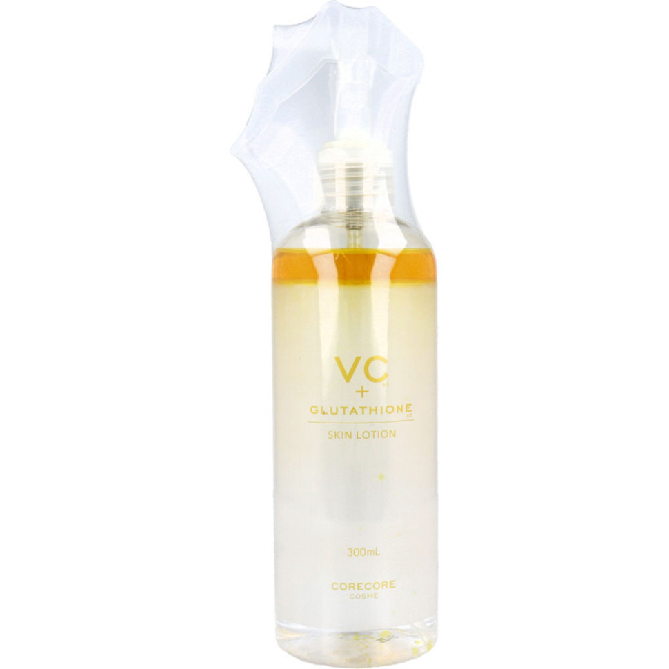 CORECORE COSME VC＋GLUTATHIONE SKIN LOTION/Двухфазный увлажняющий лосьон-спрей с глутатионом, производными витамина С, ниацинамидом, коллагеном, гиалуроновой кислотой, 3 типами церамидов, 300 мл