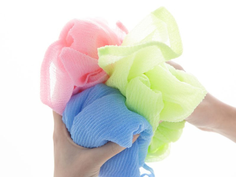 AISEN Массажная мочалка для тела (средней жёсткости)/Nylon body towel normal (Pink) BHN03