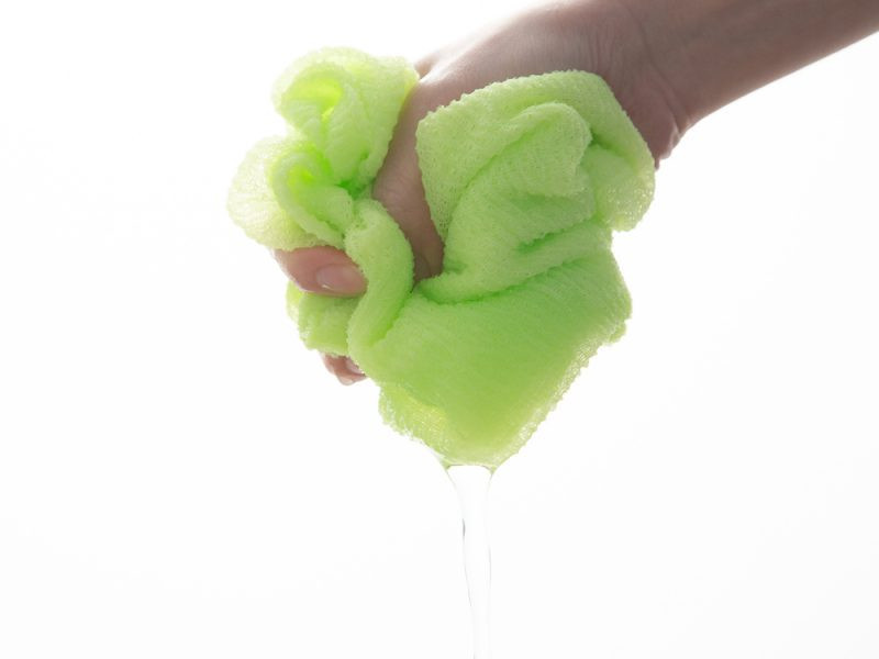 AISEN Массажная мочалка для тела (средней жёсткости)/Nylon body towel T normal (green) BHN03