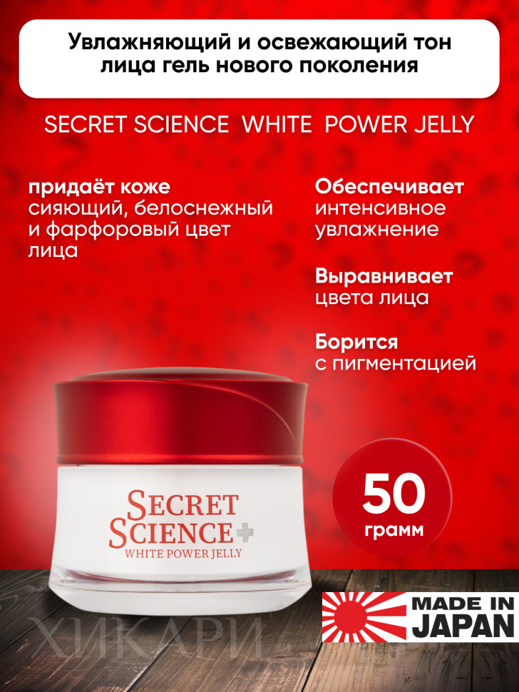 SECRET SCIENCE WHITE POWER JELLY/Увлажняющий и освежающий тон лица гель-желе с экзосомами, глутатионом, платиной, ретинолом, PDRN, NMN, ниацинамидом, витамином С, коллагеном, 50 г