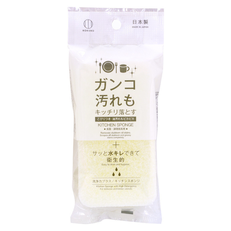 KOKUBO Кухонная губка с высокой моющей способностью, 1 шт/Kitchen Sponge with High Detergency
