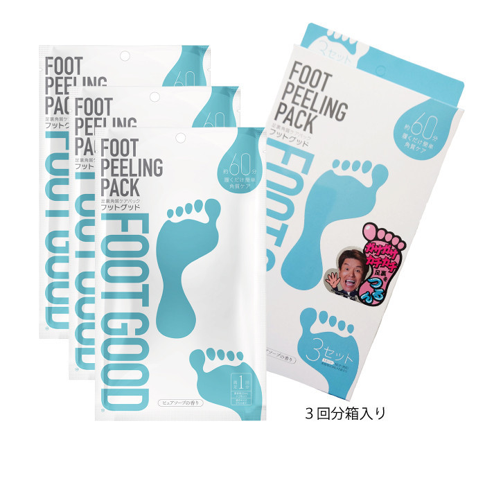 FOOT GOOD PEELING PACK/ Носочки для педикюра, 3 пары (6 шт), с ароматом туалетного мыла