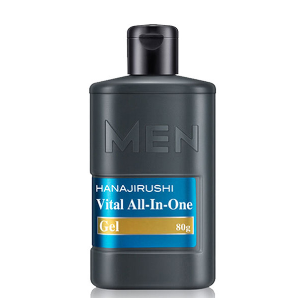 HANAJIRUSHI MEN Vital ALL-In-One Gel/Мужской увлажняющий гель для лица «всё в одном» с тальком, аргинином, ментолом и растительными экстрактами, 80 грамм