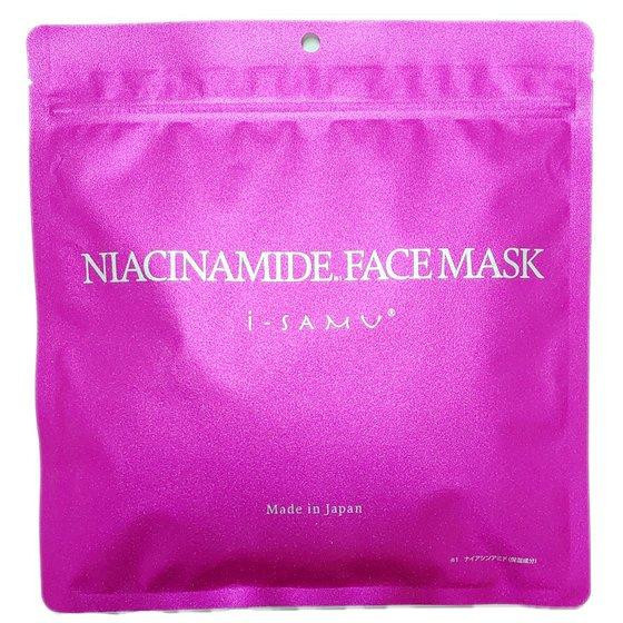 i-samu Niacinamide Face mask/Маска для лица с ниацинамидом, коллагеном, гиалуроновой кислотой, аргинином, аланином, пролином, лизином и растительными экстрактами 30 шт