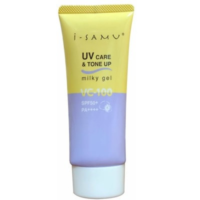 i-samu UV Care&Tone Up Milky Gel VC-100/Солнцезащитный уходовый крем-санскрин SPF50+/PA++++ 70 г