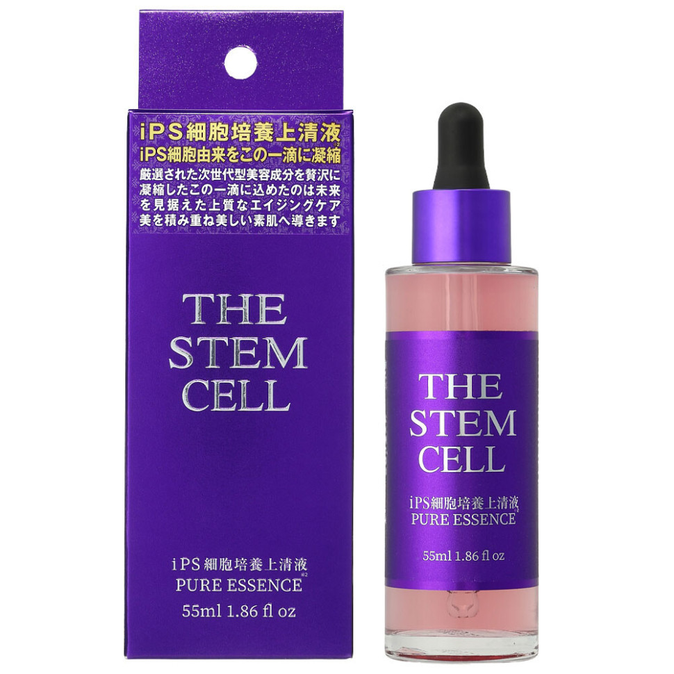 THE STEM CELL iPS CELLS PURE ESSENCE/Интенсивная увлажняющая сыворотка с супернатантом культуры iPS-клеток, экзосомами, экстрактом плаценты, беби коллагеном, DNA-Na, NMN, арбутином 55 мл