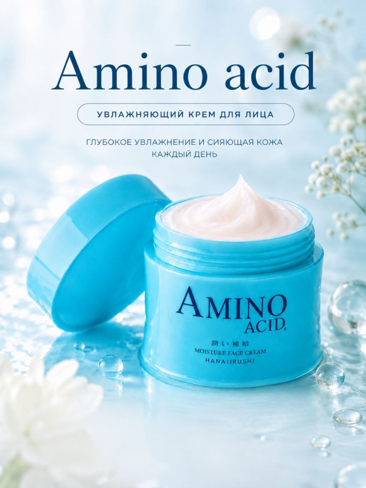 AMINO ACID NUTRITIOUS SUPER MOISTURE FACE CREAM/Интенсивный увлажняющий крем для лица с 11 видами аминокислот, 3 типами гиалуроновой кислоты, коллагеном, 3 видами керамидов, экстрактом коикса, 80 гр