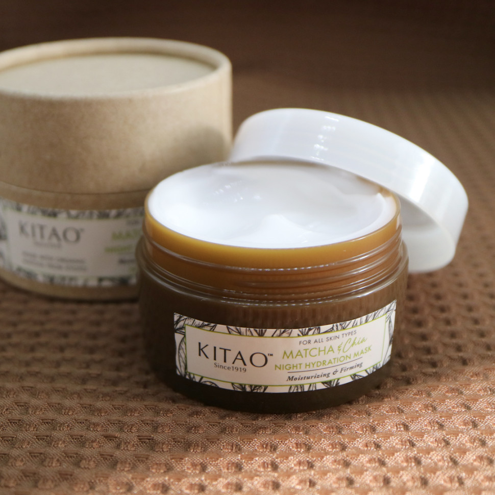 KITAO Matcha Night Hydration Sleeping Mask/Увлажняющая ночная маска для лица с экстрактом зелёного чая матча, скваланом, маслом ши, экстрактом семян киноа и растительными экстрактами 100 г